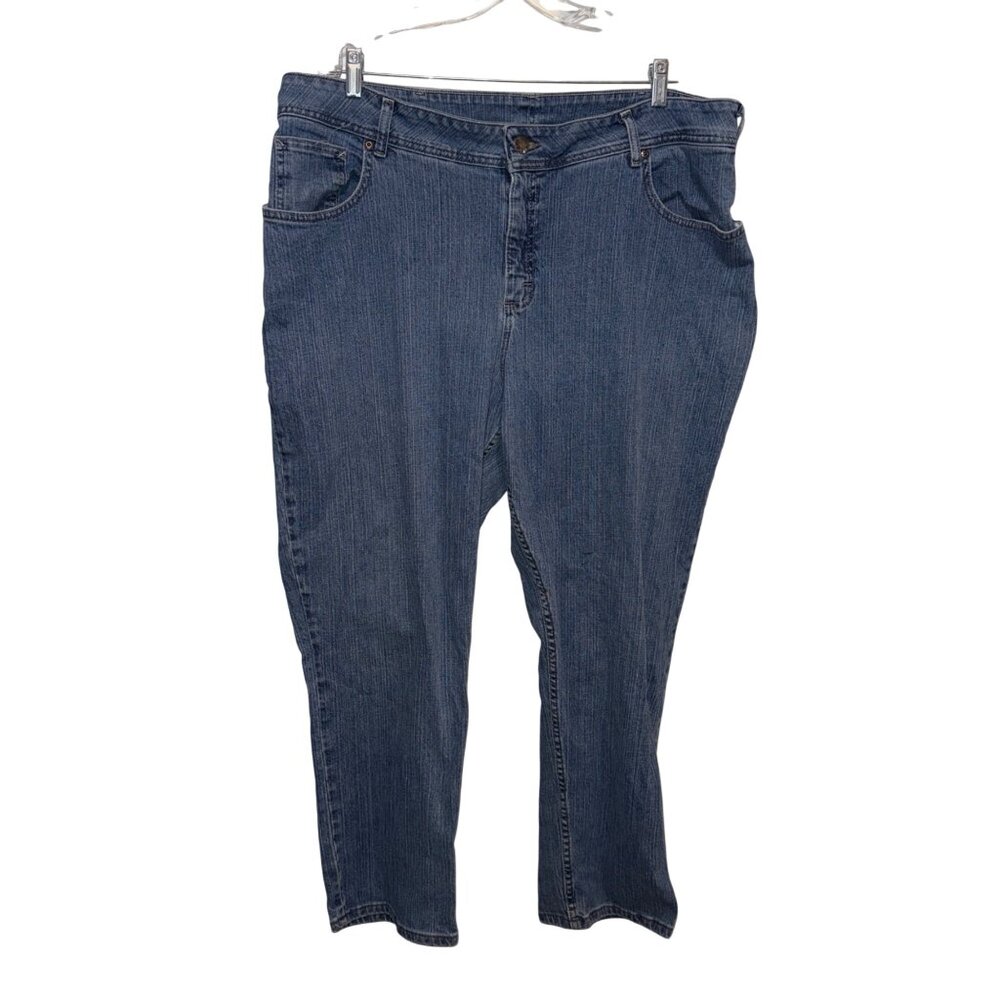 Womens 24WP Blue Denim Jeans Classic Fit Straight Leg 5-Pocket